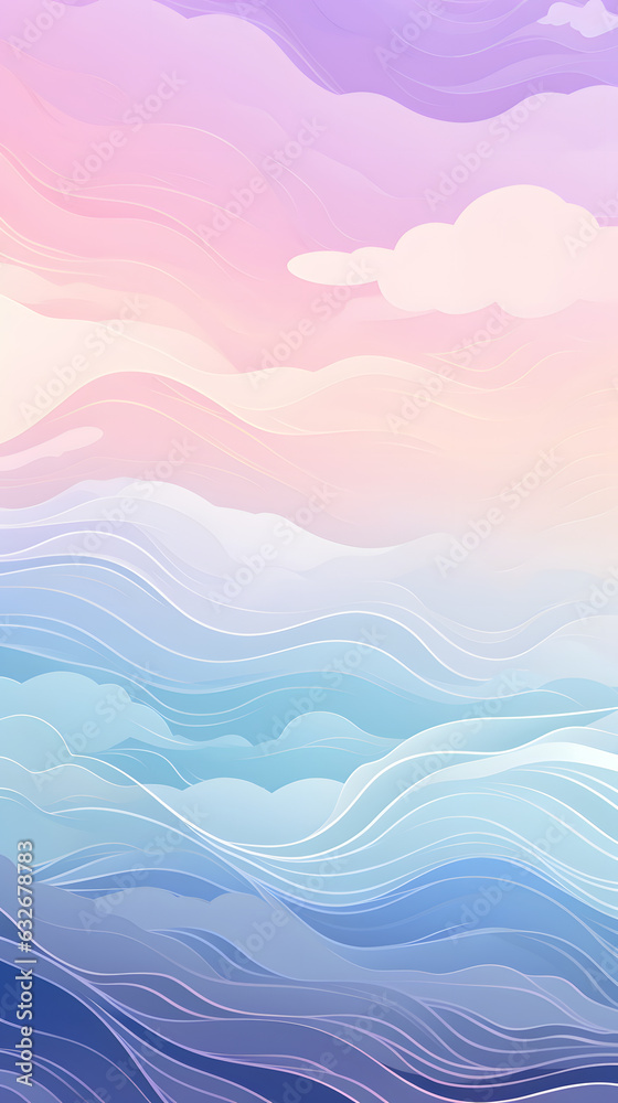 Playful Mint-Lavender Whimsy Phone HD Wallpaper AI Generated
