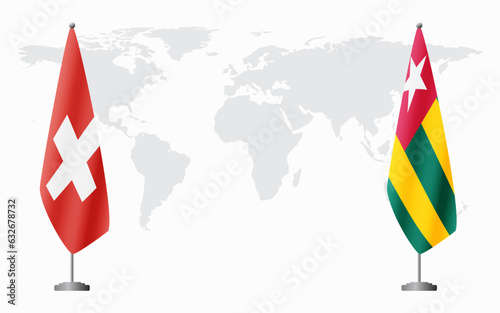 Switzerland and Togo flags for official meeting