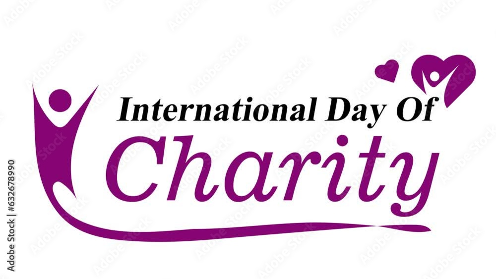 international day fo charity animation text with object international day fo charity animation text with object