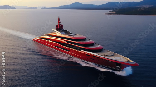 Luxurious Super Long Red Megayacht in All its Glory