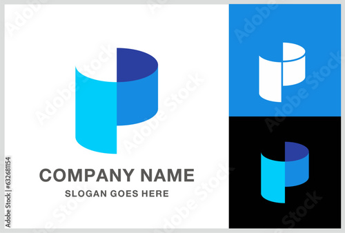 Monogram Letter P Circle Business Company Stock Vector Logo Design Template