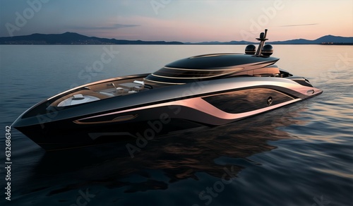 motor boat on the sea generalive AI © xac81