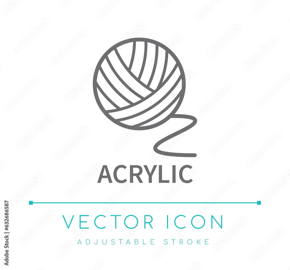 Naklejka premium Acrylic Fiber Textile Line Icon