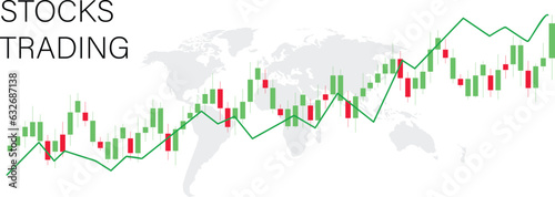 stock trading background vector design 