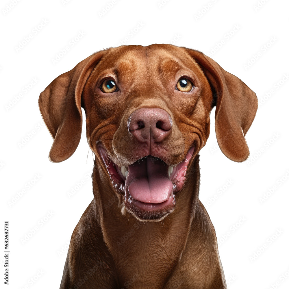 custom made wallpaper toronto digitalAmusing Hungarian vizsla sticks tongue out, dark backdrop.