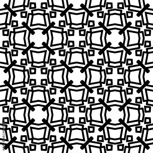 Black and white  pattern . Figures ornament.Seamless pattern for fashion  textile design   on wall paper  wrapping paper  fabrics and home decor.