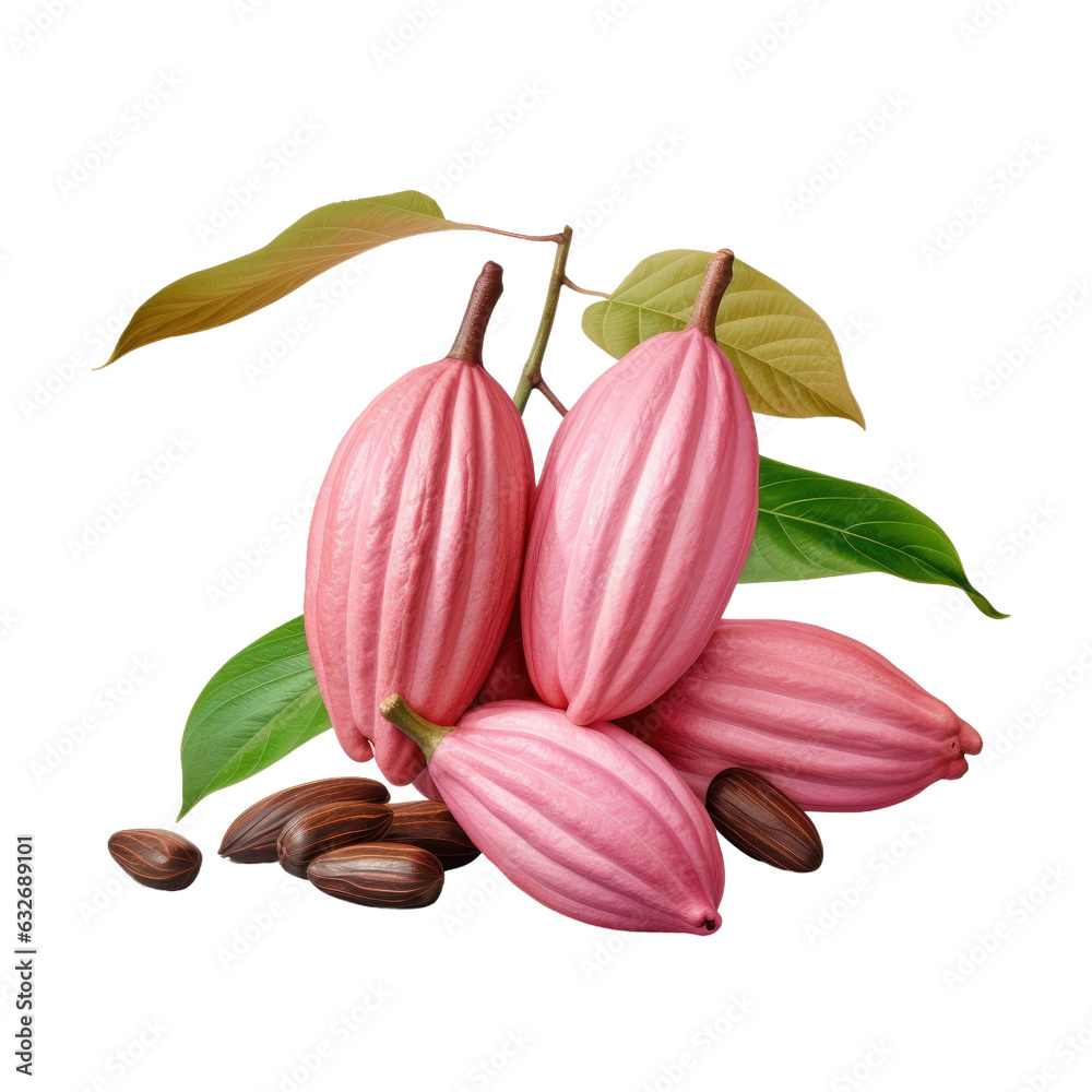 Fresh cocoa pods.