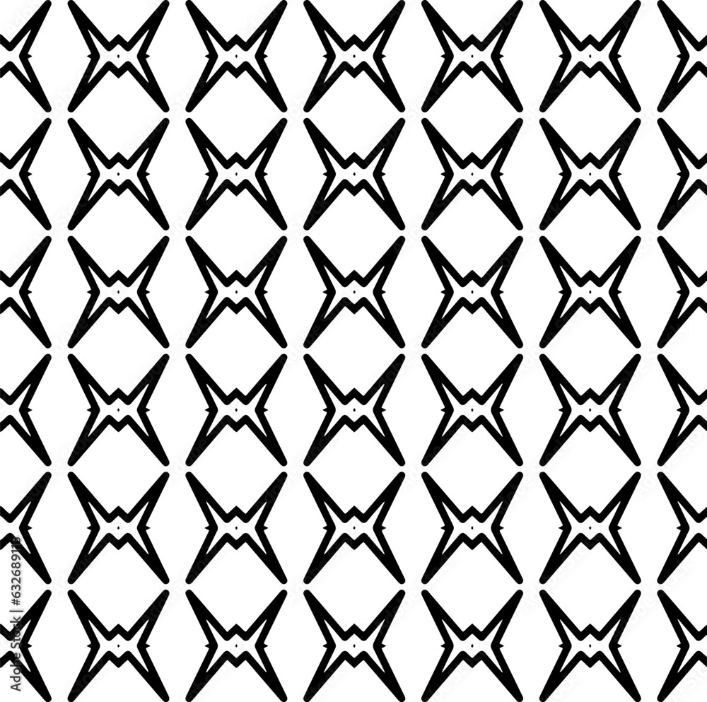 Fototapeta premium Black and white pattern . Figures ornament.Seamless pattern for fashion, textile design, on wall paper, wrapping paper, fabrics and home decor.
