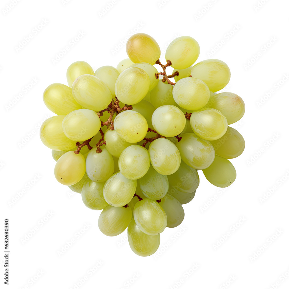 Overhead view of numerous Japanese ShineMuscat grapes, both whole and sliced, arranged. White grapes included. Overhead view of numerous Japanese ShineMuscat grapes, both whole and sliced, arranged. White grapes included.