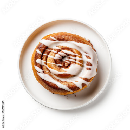 Delicious Cinnamon Roll Isolated on a White Background