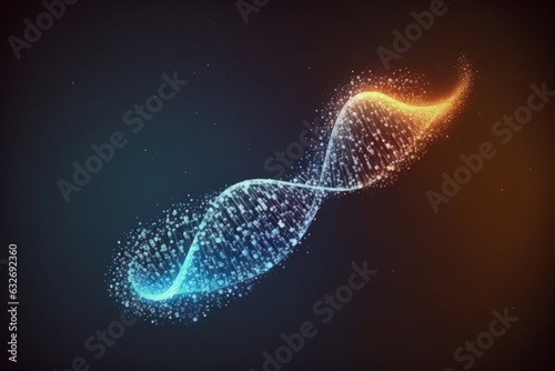 glowing DNA strand, Generative AI
