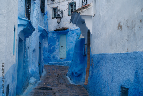 Chefchaouen, Morocco: The 'Blue City' nestled in the Rif Mountains, famous for its charming blue-painted streets, serene ambiance, and cultural allure. High quality photo © Marek