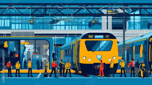 The dynamic world of railway maintenance. Vector illustration.