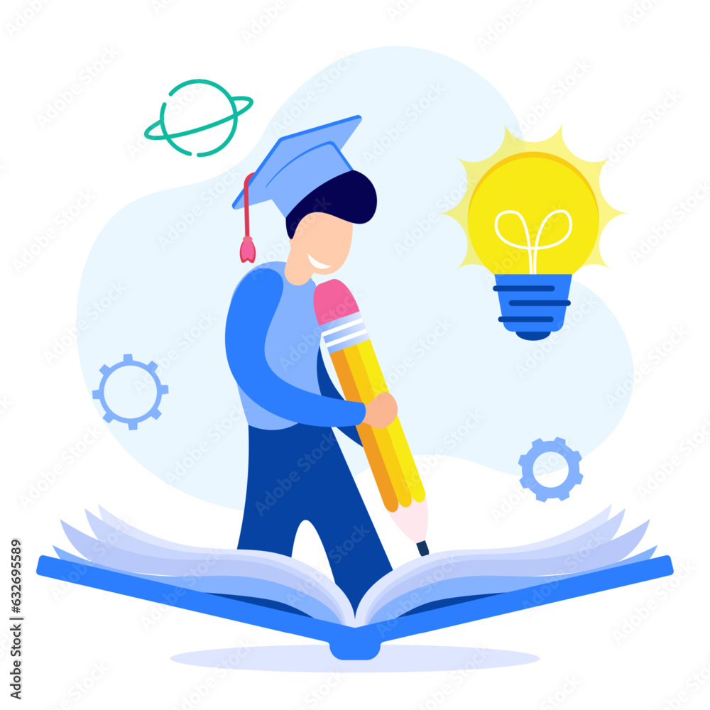 Fototapeta premium Illustration vector graphic cartoon character of education