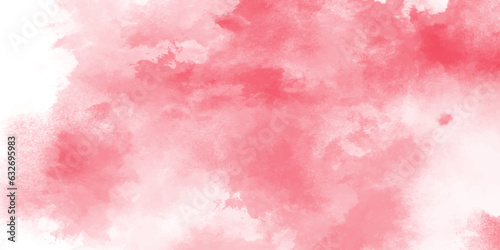 Soft Pink watercolor texture on white background, design soft Pink, pastel watercolor background. Grunge and textured banner with free copy space. Ink splash, reddish shadows. Fantasy light red, pink.