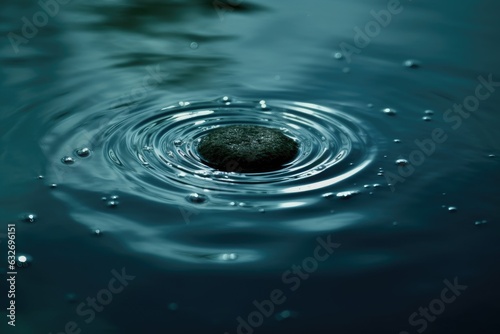 A body of water is covered with water droplets. Generative AI