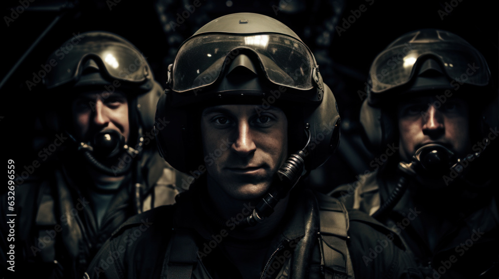 Portrait American Fighter Pilot team Portrait American Fighter Pilot team