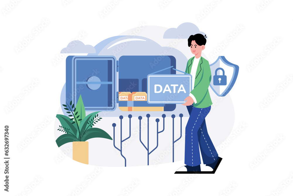 Cloud Data Center Illustration Concept