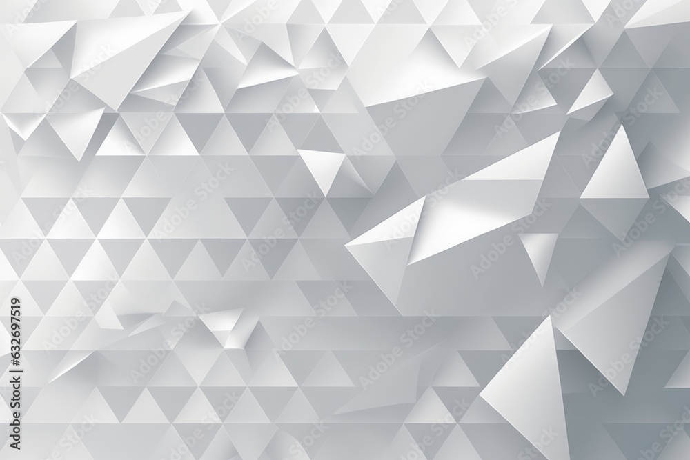 Fototapeta premium Abstract Background with White Triangles, Generative AI