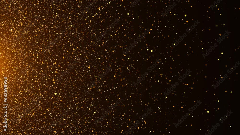 4K 3D Luxury golden confetti background luxury awards dust particles animation. Ceremony, event, holiday Shining dark gradient background. Anniversary, new year, event, Christmas, Festival, Diwali.