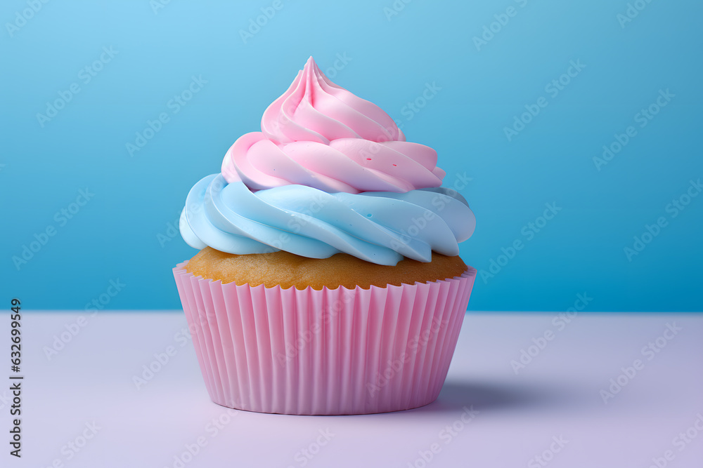 Colorful cupcake 3d illustration isolated Colorful cupcake 3d illustration isolated