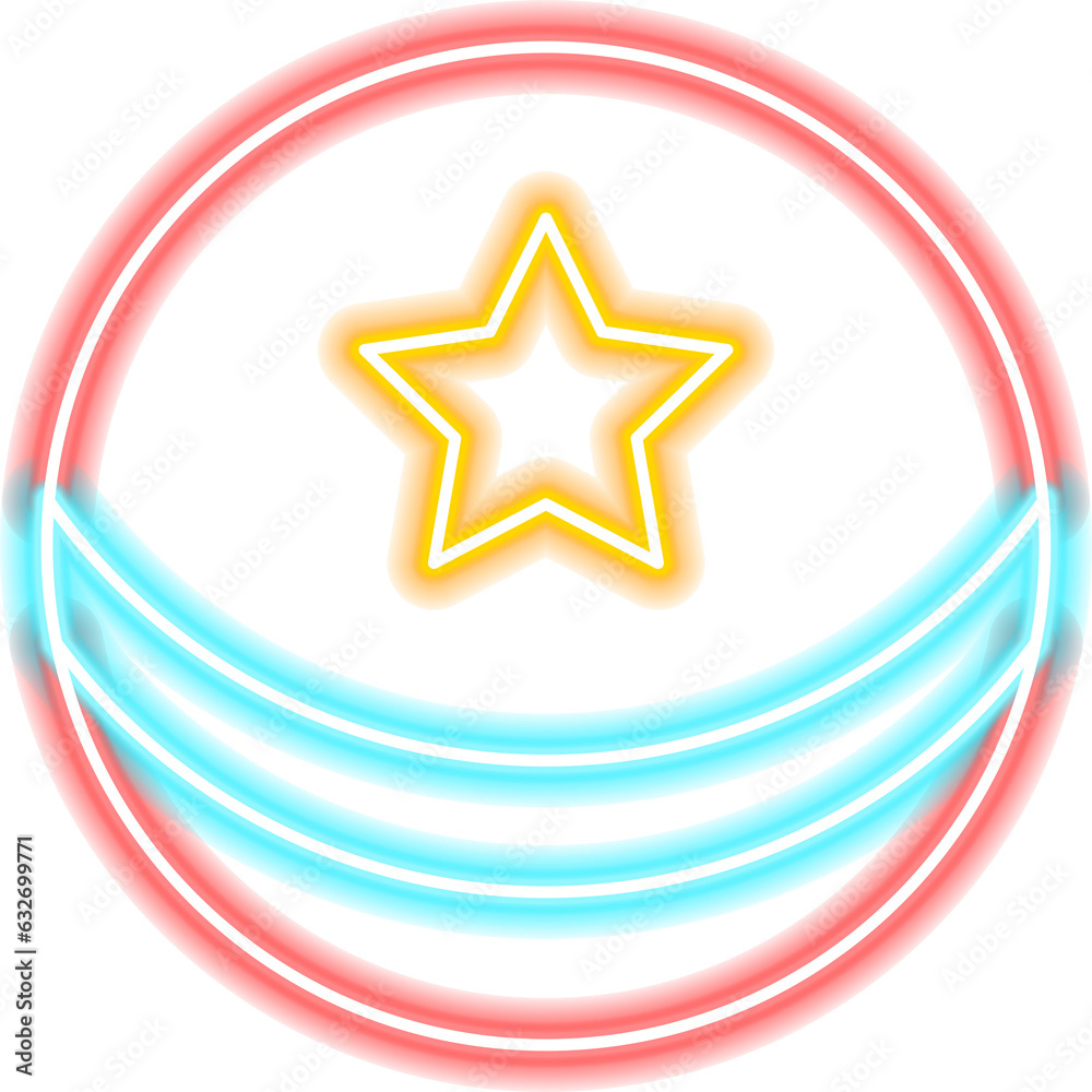 Ball with Star Neon Sign. PNG Illustration of Entertainment Festival Glowing Symbol. Ball with Star Neon Sign. PNG Illustration of Entertainment Festival Glowing Symbol.