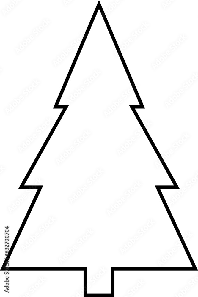 Christmas tree line icon vector Christmas tree line icon vector