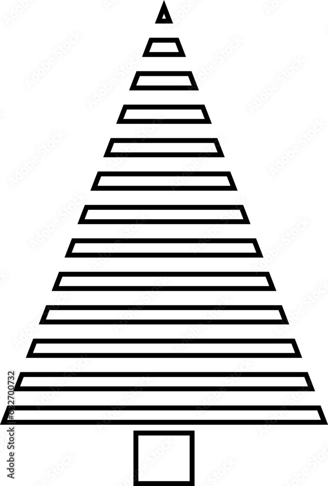 Christmas tree line icon vector Christmas tree line icon vector