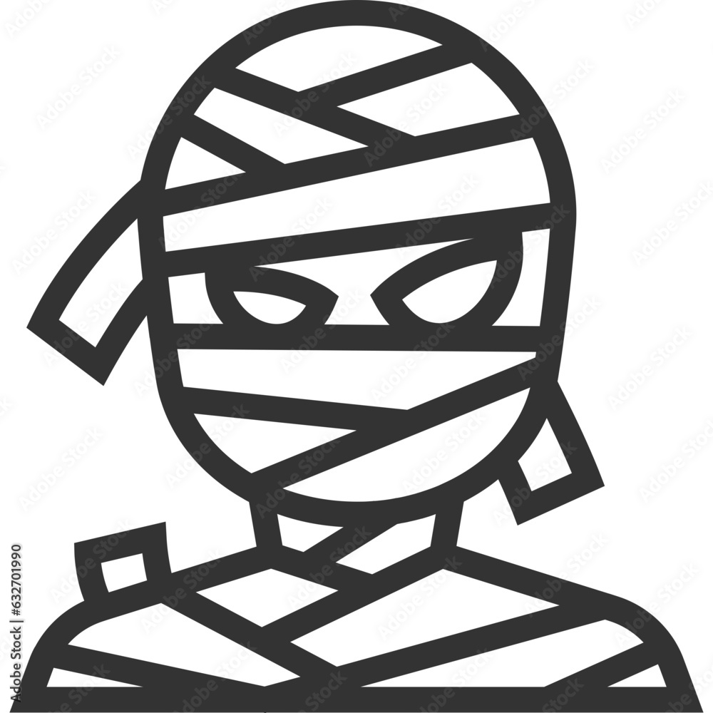 mummy character linear icon mummy character linear icon