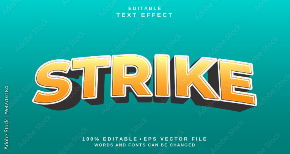 Editable text style effect - Strike text style theme.