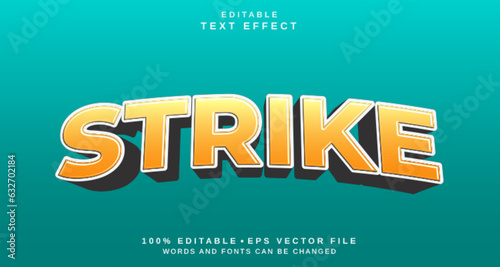 Editable text style effect - Strike text style theme.