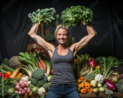 Female holding greens at th...