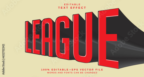 Editable text style effect - League text style theme.