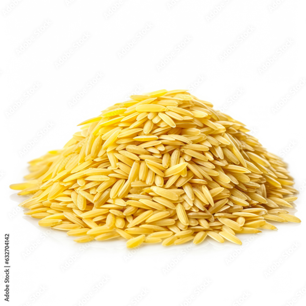 Orzo pasta isolated on white background side view 