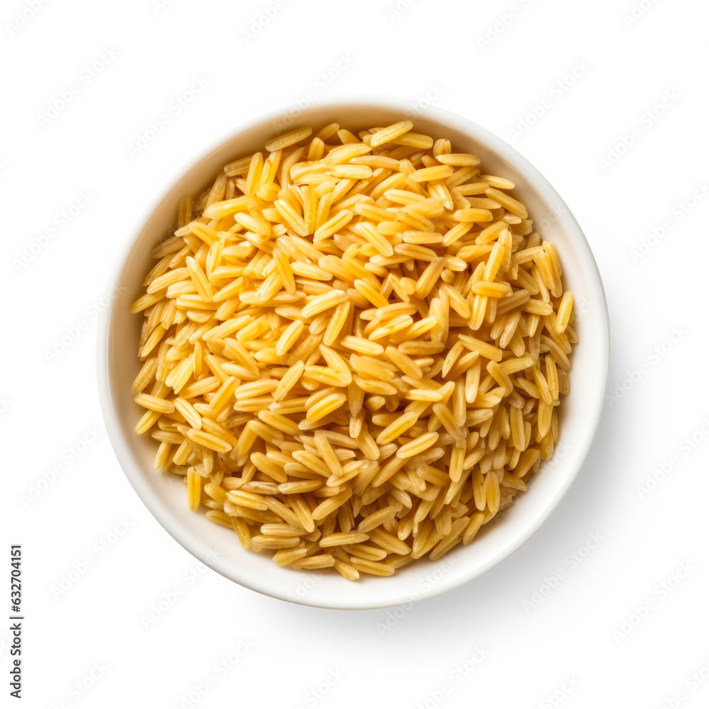 Orzo pasta isolated on white background top view 