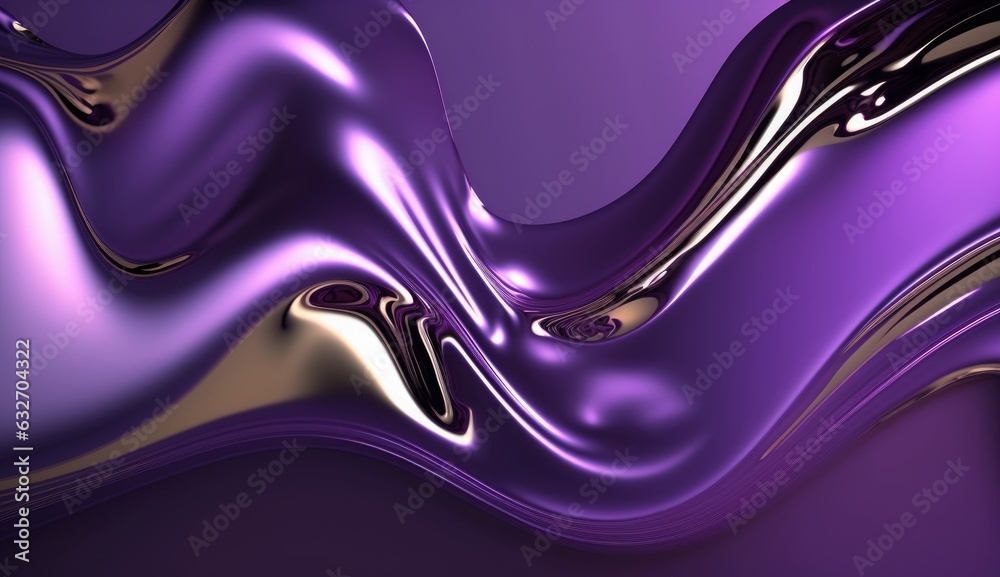 Fototapeta premium Liquid Violet Chrome Background, Generative AI