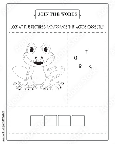 Arrange The Word Correctly Kids Worksheet, Word Teaching Material Kids Worksheet, Teaching Material for Children