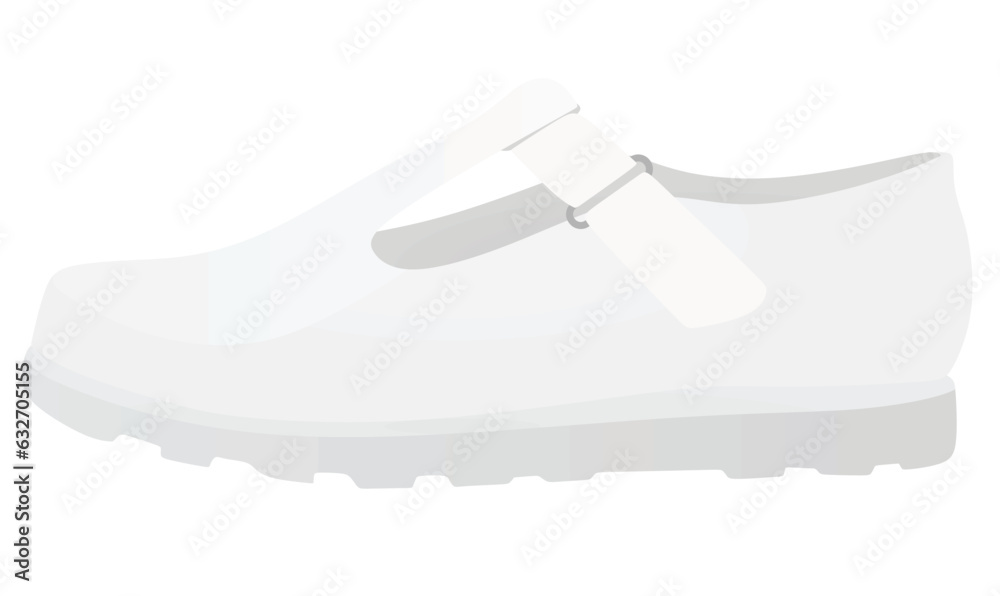 White flat heel shoe. vector illustration White flat heel shoe. vector illustration