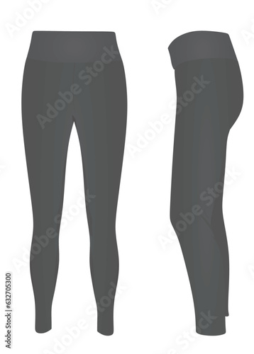 Grey woman leggings. vector illustration