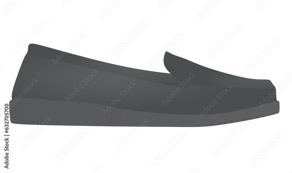 Grey flat heel shoe. vector illustration Grey flat heel shoe. vector illustration