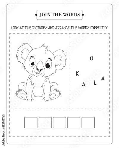 Arrange The Word Correctly Kids Worksheet, Word Teaching Material Kids Worksheet, Teaching Material for Children