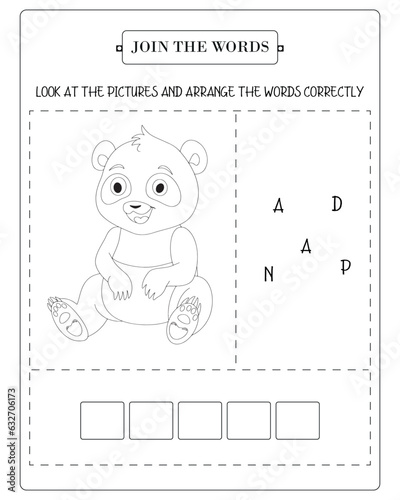 Arrange The Word Correctly Kids Worksheet, Word Teaching Material Kids Worksheet, Teaching Material for Children