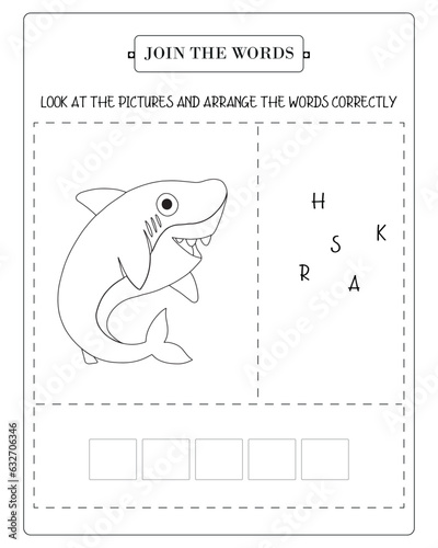 Arrange The Word Correctly Kids Worksheet, Word Teaching Material Kids Worksheet, Teaching Material for Children