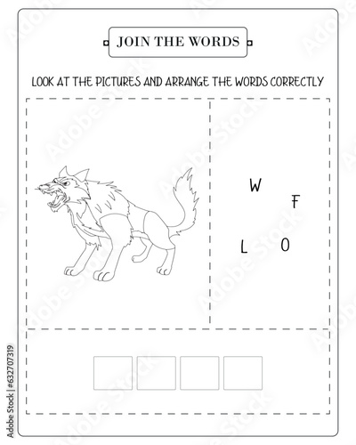 Arrange The Word Correctly Kids Worksheet, Word Teaching Material Kids Worksheet, Teaching Material for Children