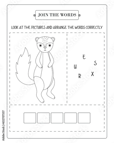 Arrange The Word Correctly Kids Worksheet, Word Teaching Material Kids Worksheet, Teaching Material for Children