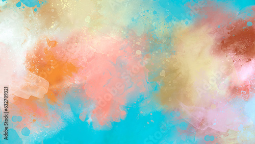 bright Abstract watercolor drawing on a paper image	