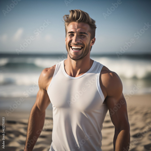 man running on the beach © Nadine Siegert