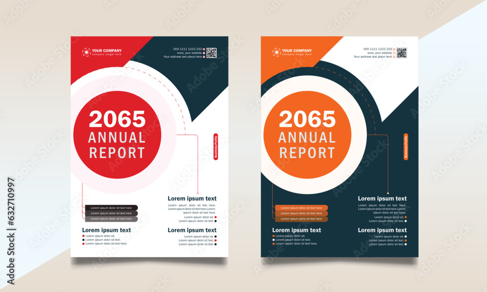 Obraz premium Annual report cover design vector template, corporate flyer cover layout