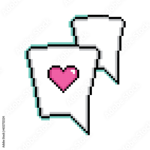 Isolated pink pixelated comic speech bubble chats Vector illustration