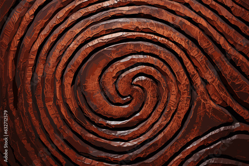 Wood spiral abstract brown texture